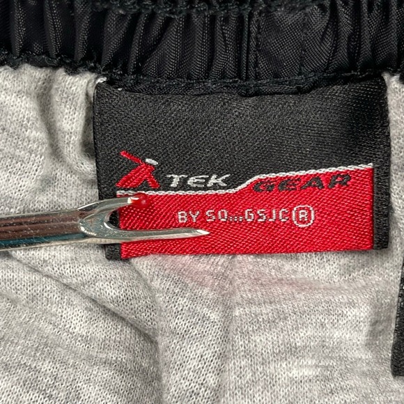 Tek Gear Pants Mens Large Black Gray Jersey Lined Windbreaker Vintage Y2K - Picture 14 of 16